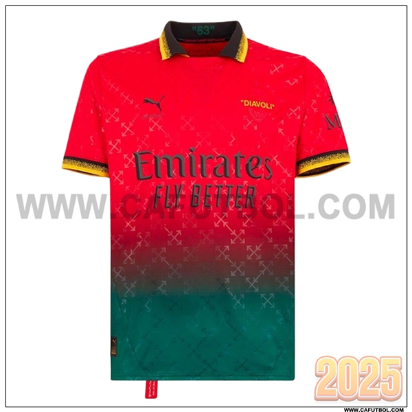 Nuevo Camiseta de AC Milan Cuatro Rojo 2024 2025