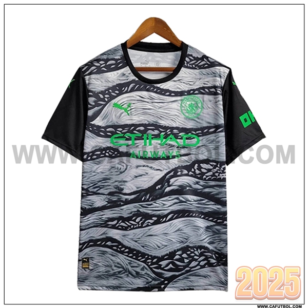 Camiseta Futbol Manchester City Gris Edicion especial 2025 2026