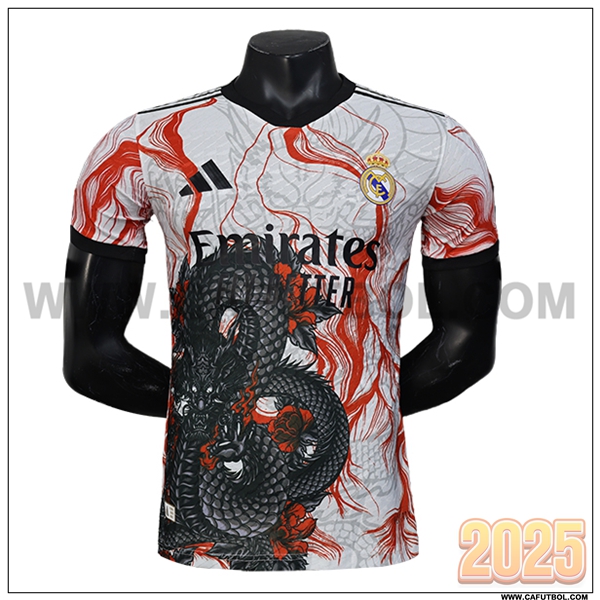 Camiseta Futbol Real Madrid Blanco/Rojo Edicion especial 2025 2026