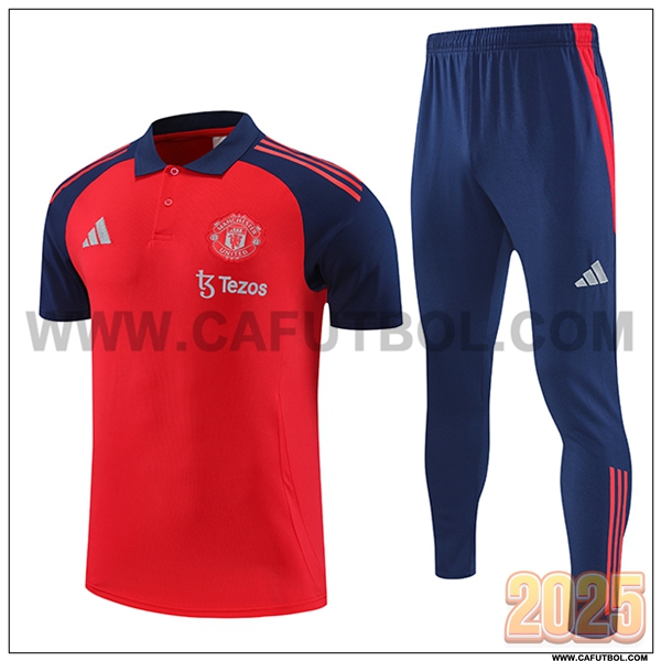 Camiseta Polo Manchester United Rojo/Azul 2025 2026