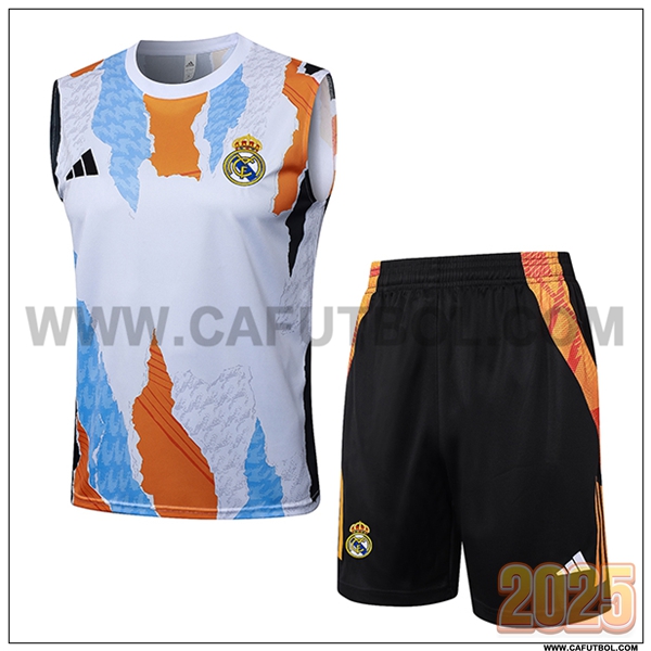 Camiseta Entrenamiento sin mangas Real Madrid Blanco/Amarillo/Gris 2025 2026
