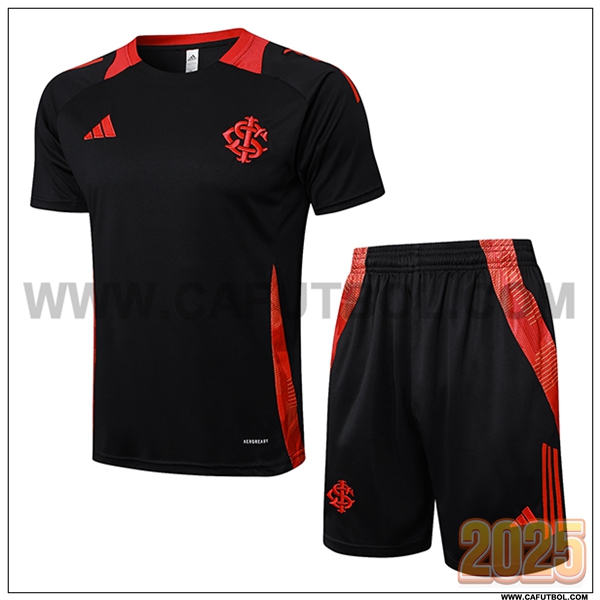 Camiseta Entrenamiento Internacional Negro/Rojo 2025 2026