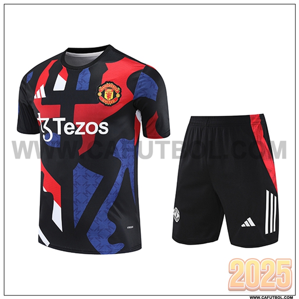 Camiseta Entrenamiento Manchester United Negro/Azul/Rojo 2025 2026