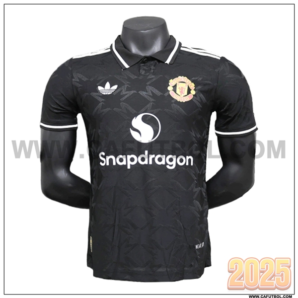 Camiseta Polo Manchester United Negro/Blanco 2025 2026