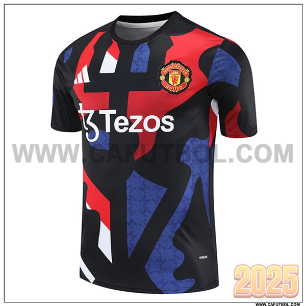 Camiseta Entrenamiento Manchester United Negro/Azul/Rojo 2025 2026