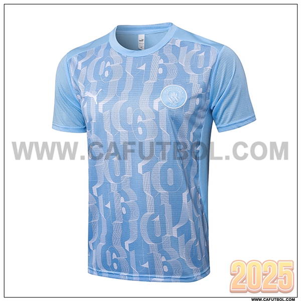 Camiseta Entrenamiento Manchester City Azul/Blanco 2025 2026