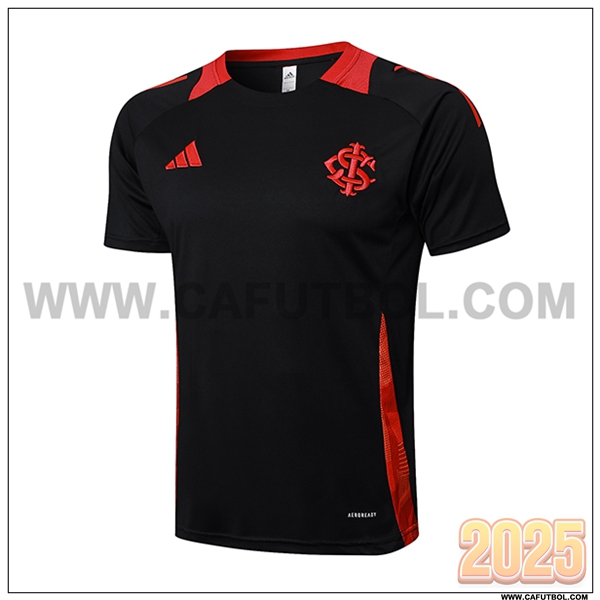 Camiseta Entrenamiento Internacional Negro/Rojo 2025 2026