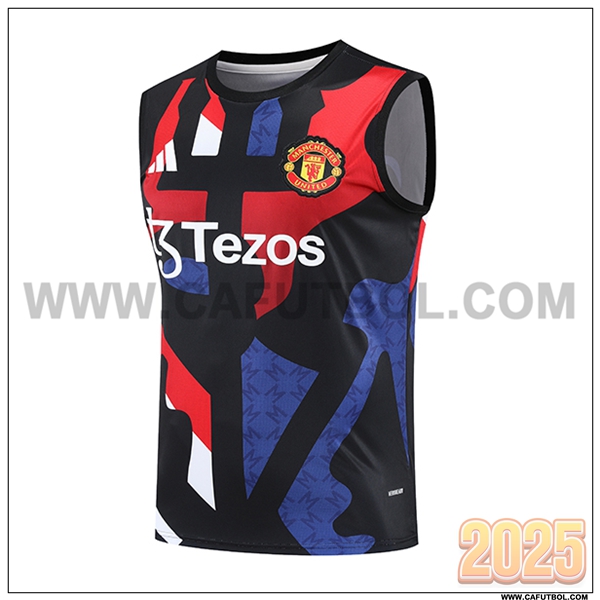 Chalecos de Futbol Manchester United Negro/Azul/Rojo 2025 2026
