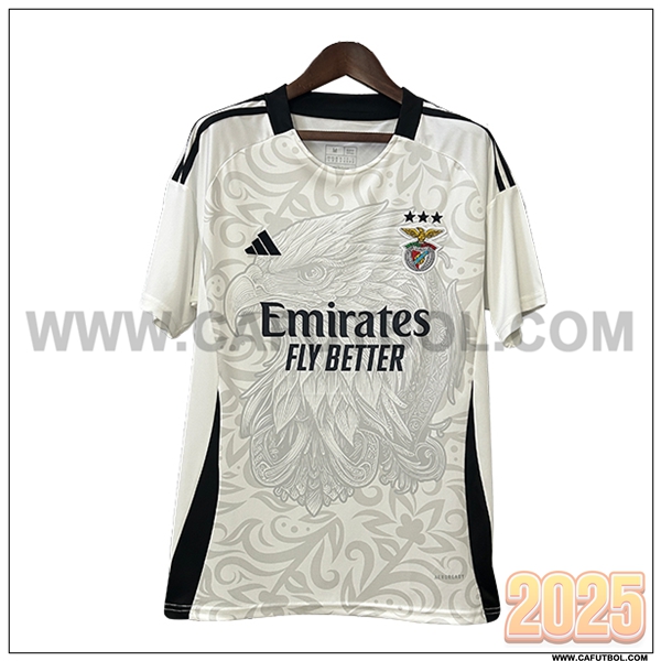 Camiseta Entrenamiento S.L.Benfica Blanco/Gris/Negro 2025 2026
