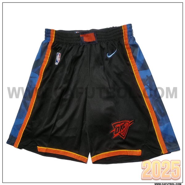 Cortos NBA Oklahoma City Thunder 2025/26 Negro/Azul/Naranja