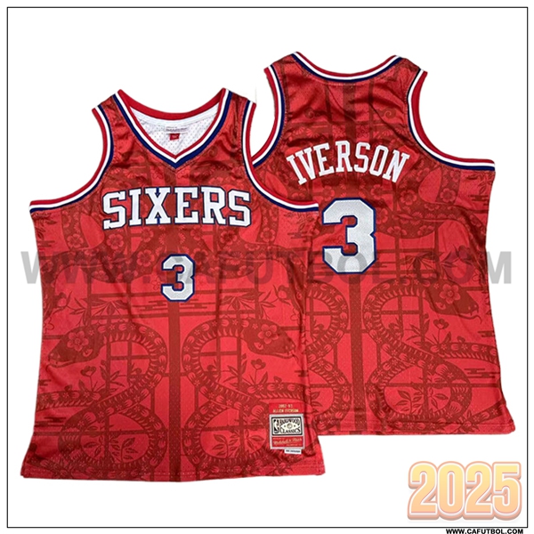 Camisetas NBA Philadelphia 76ers (IVERSON #3) 2025/26 Rojo