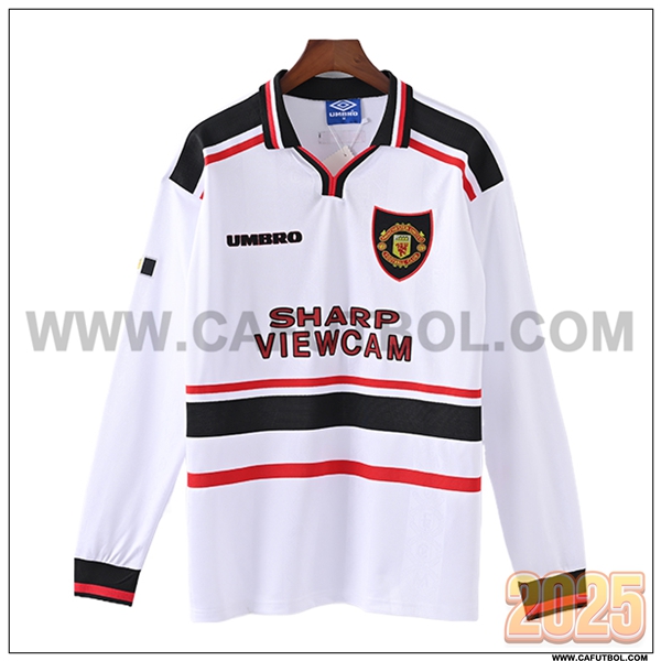 Segunda Camiseta de Manchester United Mangas largas Retro 1998/1999