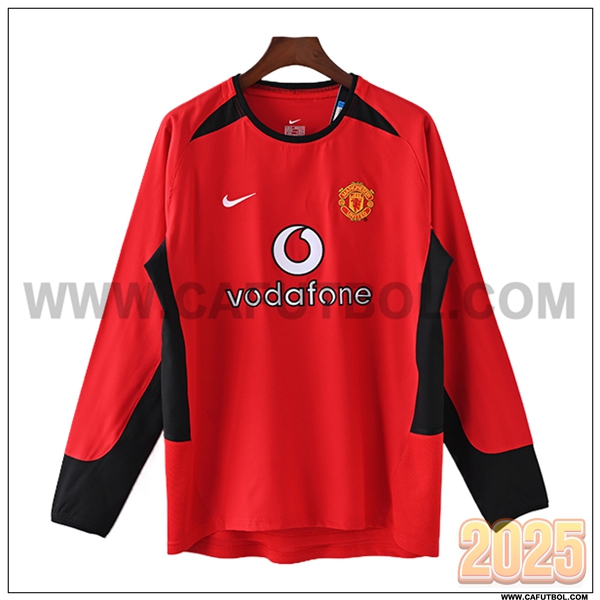 Primera Camiseta de Manchester United Mangas largas Retro 2002/2003