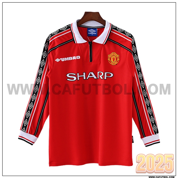 Primera Camiseta de Manchester United Mangas largas Retro 1998/1999