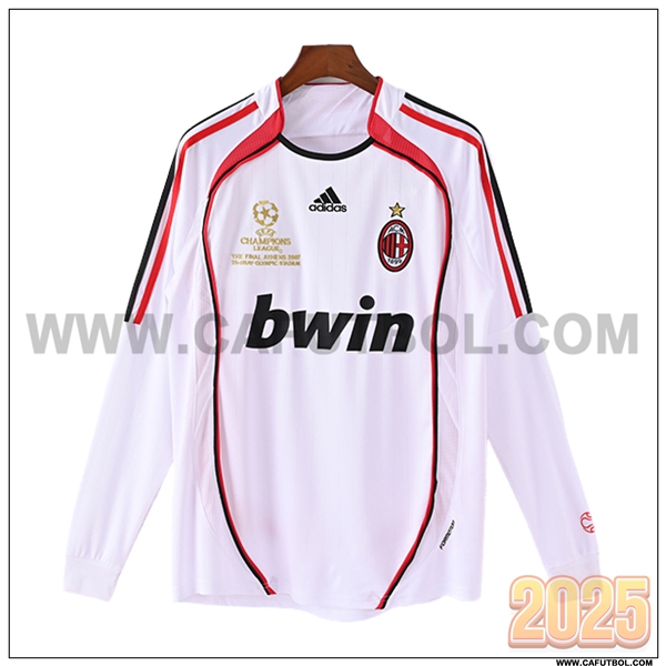 Segunda Camiseta de Milan AC Mangas largas Retro 2006/2007