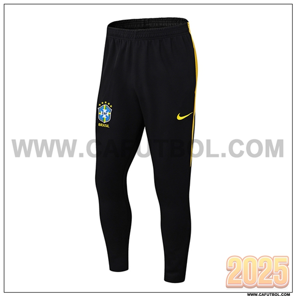 Pantalones Entrenamiento Brasil Negro/Amarillo 2025 2026
