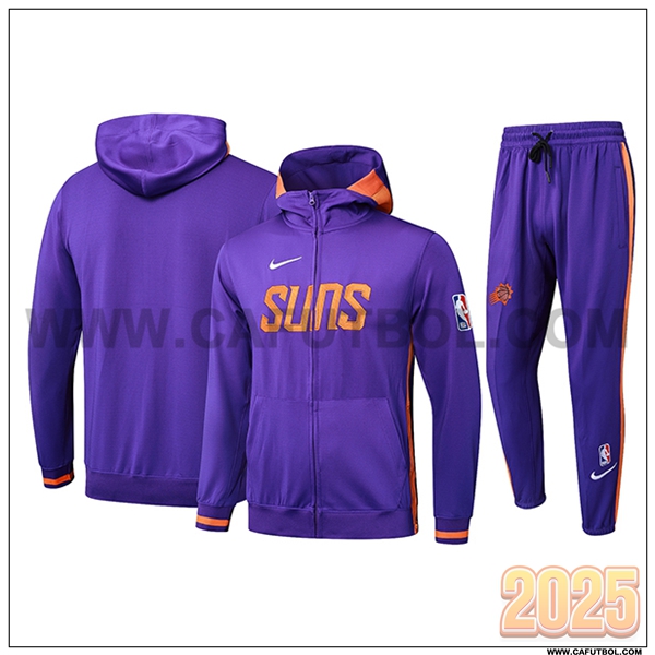 Chaqueta Con Capucha Chandal Rompevientos Phoenix Suns Violeta/Naranja 2025 2026