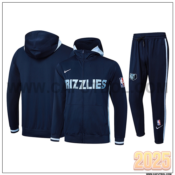 Chaqueta Con Capucha Chandal Rompevientos Memphis Grizzlies azul real 2025 2026