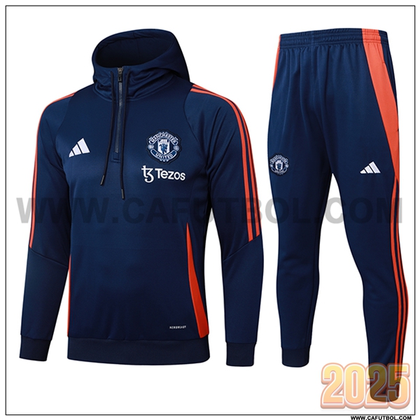 Chaqueta Con Capucha Chandal Manchester United azul real 2025 2026