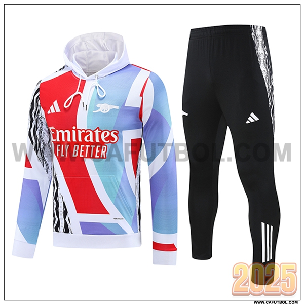 Chaqueta Con Capucha Chandal Arsenal Blanco/Rojo/Azul 2025 2026