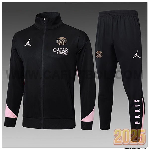 Chandal Chaquetas Futbol PSG Ninos Negro/Rosa 2025 2026