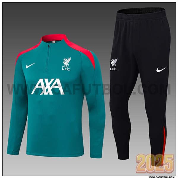 Chandal de Futbol FC Liverpool Ninos Verde/Rojo 2025 2026
