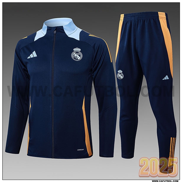 Chandal Chaquetas Futbol Real Madrid Ninos azul real 2025 2026