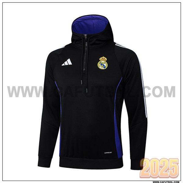 Sudadera Entrenamiento Capucha Real Madrid Negro 2025 2026