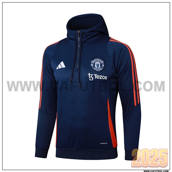 Sudadera Entrenamiento Capucha Manchester United azul real 2025 2026