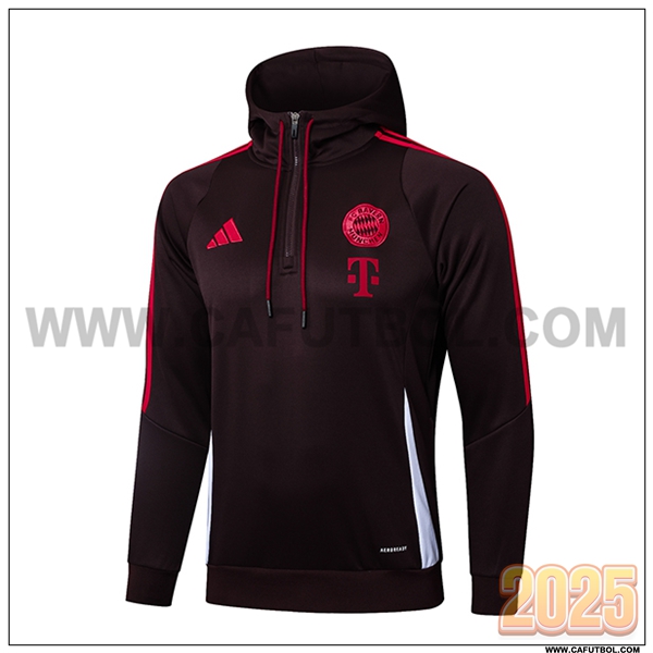 Sudadera Entrenamiento Capucha Bayern Munich Marron/Blanco 2025 2026