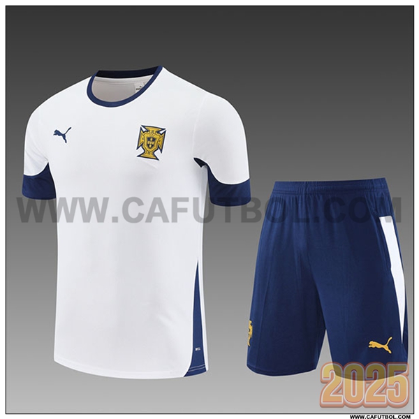 Camiseta Entrenamiento Portugal Ninos Blanco/Azul 2025 2026