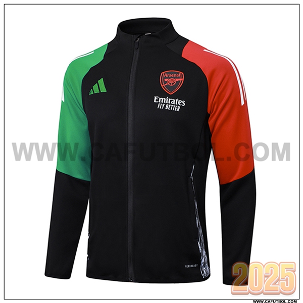 Chaquetas Futbol Arsenal Negro/Verde/Rojo 2025 2026