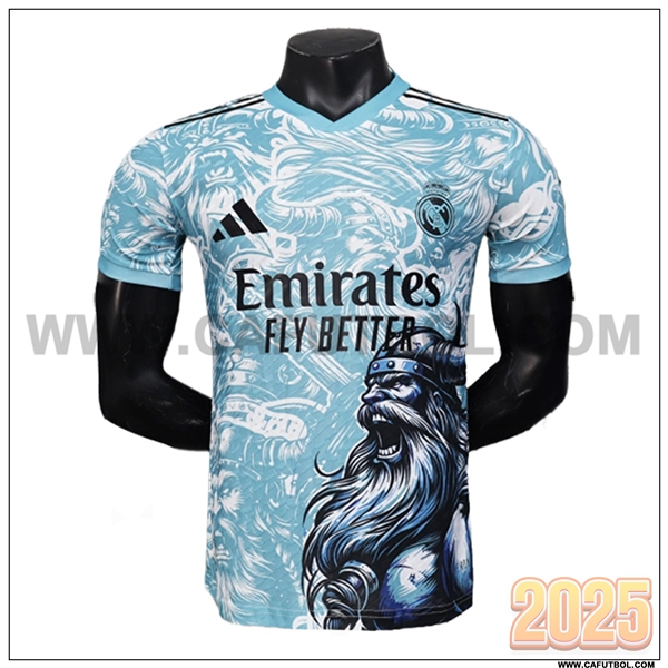 Camiseta Futbol Real Madrid Azul claro Edicion especial 2025 2026