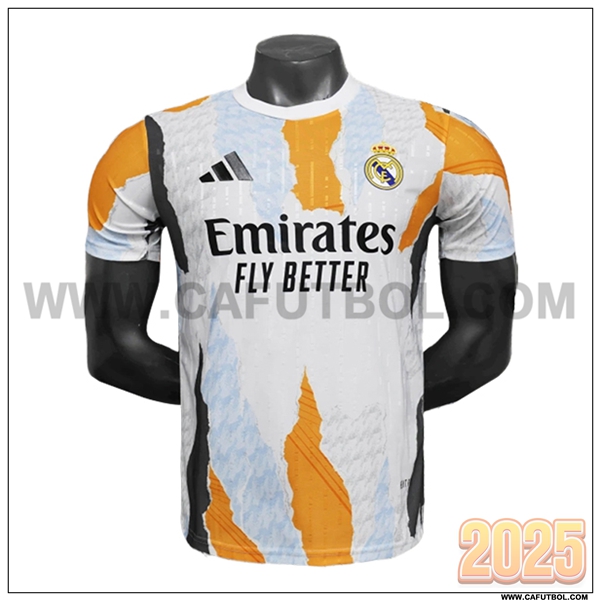Camiseta Futbol Real Madrid Blanco/Naranja Edicion especial 2025 2026