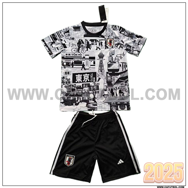Camiseta de Japon Ninos Blanco/Negro Edicion especial 2025 2026
