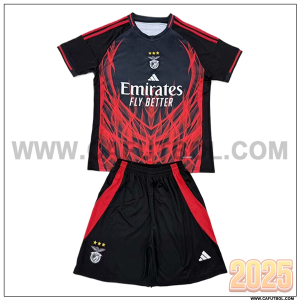 Camiseta de Benfica Ninos Negro/Rojo Edicion especial 2025 2026