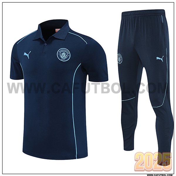 Camiseta Polo Manchester City azul real 2025 2026