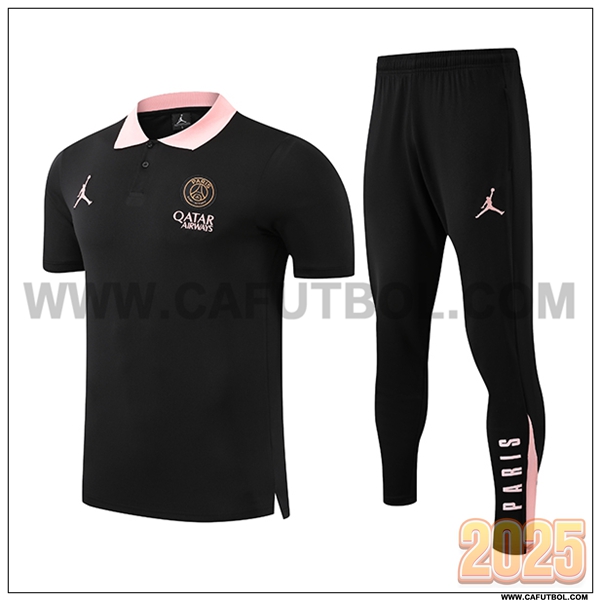 Camiseta Polo PSG Negro/Rosa 2025 2026