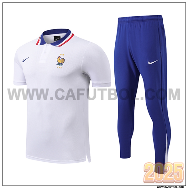 Camiseta Polo Francia Blanco 2025 2026