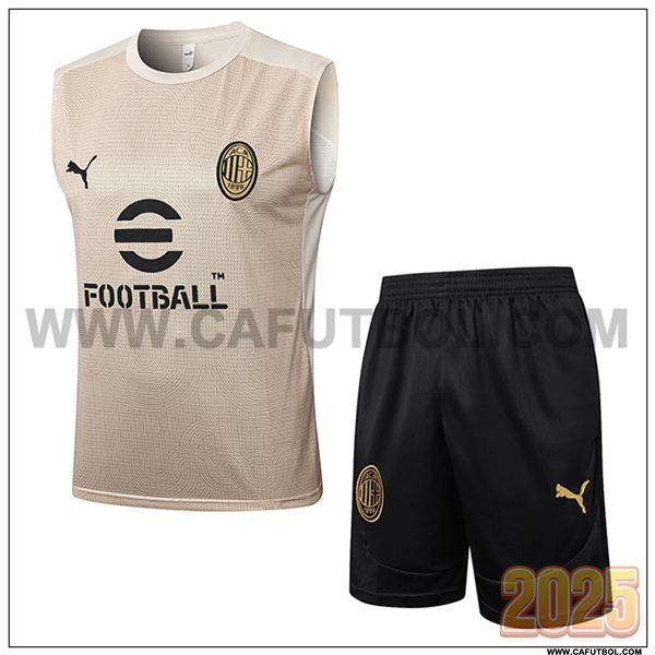 Camiseta Entrenamiento sin mangas AC Milan Beige 2025 2026