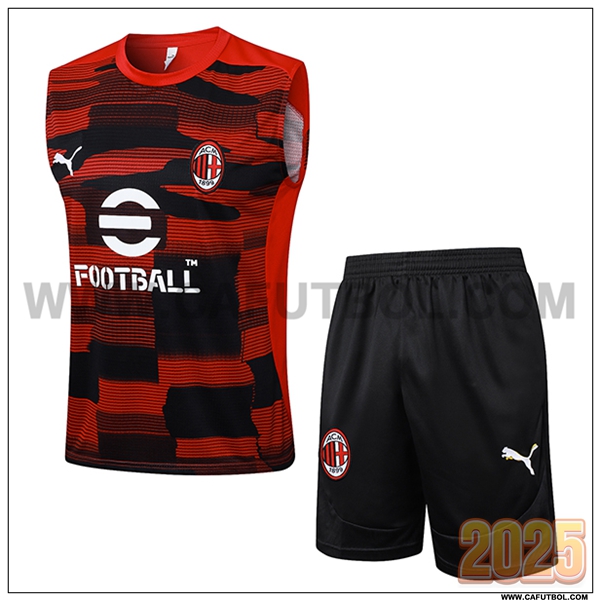 Camiseta Entrenamiento sin mangas AC Milan Rojo/Negro 2025 2026