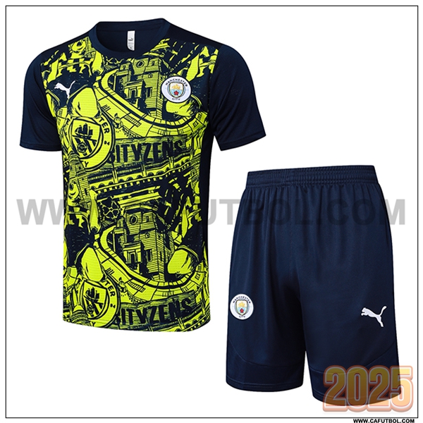 Camiseta Entrenamiento Manchester City Negro/Verde 2025 2026