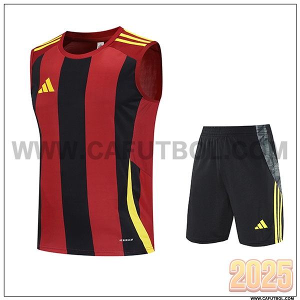Camiseta Entrenamiento sin mangas Adidas Negro/Rojo/Amarillo 2025 2026