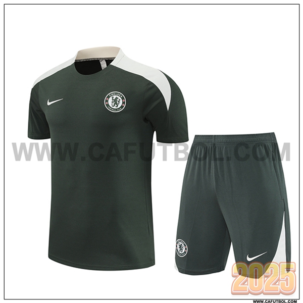 Camiseta Entrenamiento FC Chelsea Verde/Blanco 2025 2026