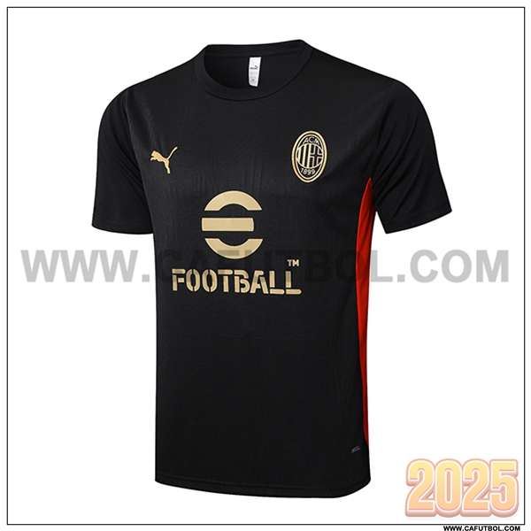 Camiseta Entrenamiento AC Milan Negro/Rojo 2025 2026