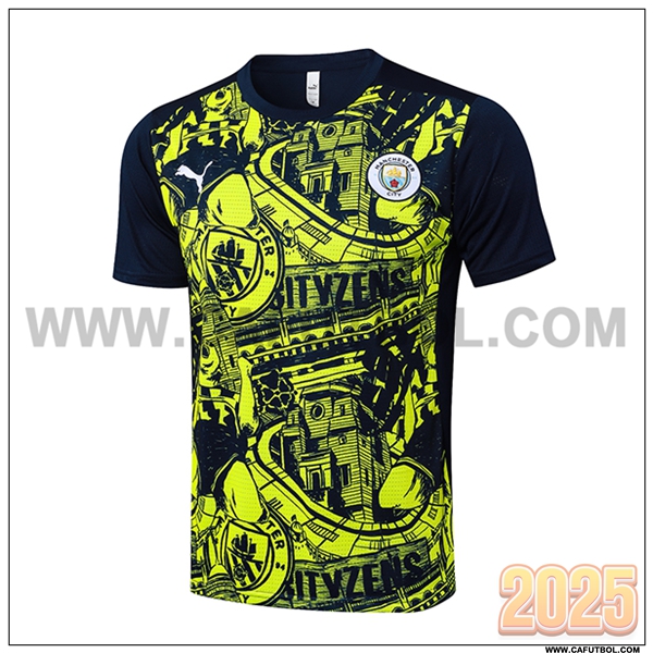 Camiseta Entrenamiento Manchester City Negro/Verde 2025 2026