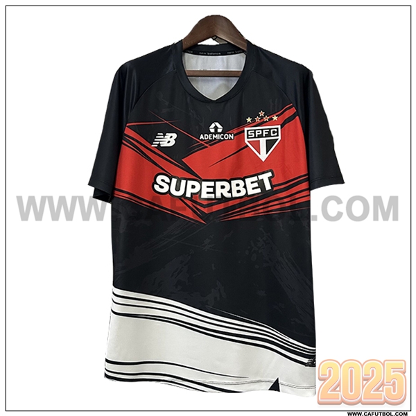 Camiseta Entrenamiento Sao Paulo FC Negro/Rojo/Blanco 2025 2026
