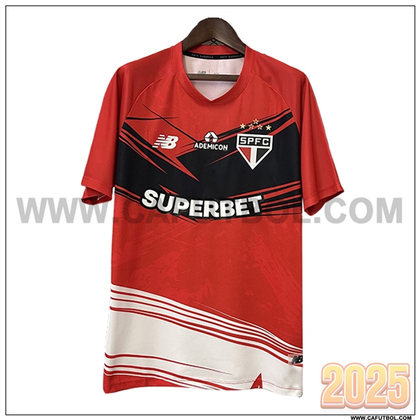Camiseta Entrenamiento Sao Paulo FC Rojo/Negro/Blanco 2025 2026