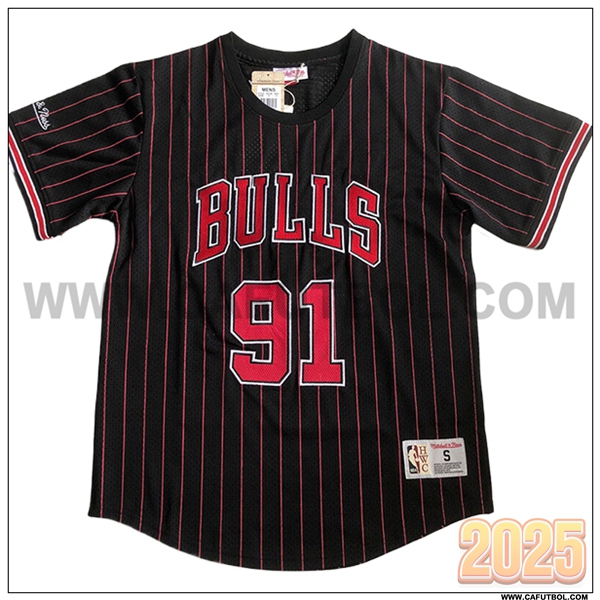 Camisetas NBA Chicago Bulls (RODMAN #91) 2025/26 Negro/Rojo