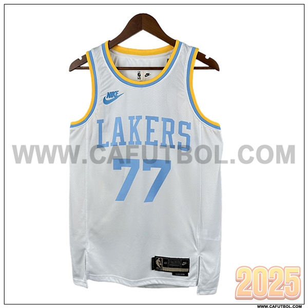 Camisetas NBA Los Angeles Lakers (DONCIC #77) 2025/26 Blanco/Azul